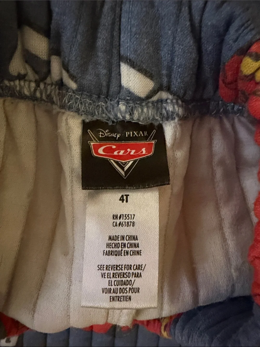 Kids Lightning McQueen Blue and Red Lounge Set 4T